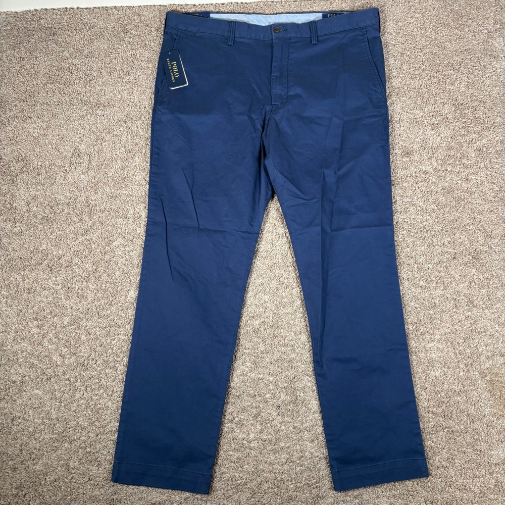 Polo Ralph Lauren Mens Stretch Slim Fit Chino Pants Navy Blue 38x32 NWT